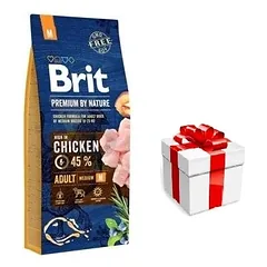BRIT Premium By Nature Adult M 15kg + STAIGMENA ŠUNIUI