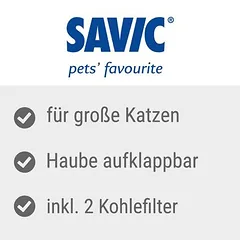 Savic kačių tualetas Nestor Giant, balta / moka — 4 nuotrauka