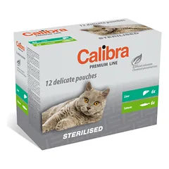 Calibra Pouch Premium Cat Sterilised Multipack drėgnas maistas sterilizuotoms katėms, 12 x 100 g parduotuvėje mumbo.lt