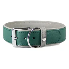 Das Lederband Hundehalsband New York forest/stone