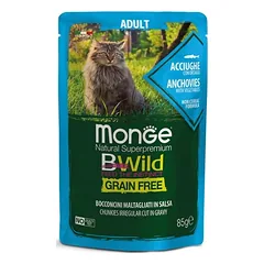 Monge BWild konservai katėms su ančiuviais ir daržovėmis padaže