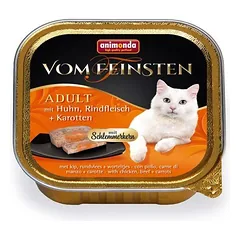 ANIMONDA Cat Vom Feinsten suaugęs su įdaru: Vištiena, jautiena ir morkos 32x100g