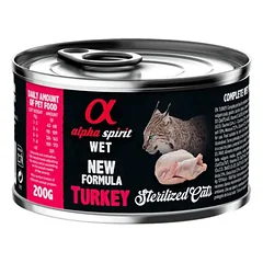 ALPHA SPIRIT WET konservai sterilizuotoms katėms su kalakutiena, 200g