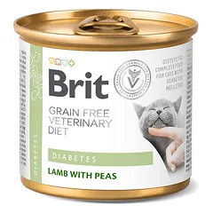 BRIT GF Veterinary Diets Diabetes Lamb with Peas konservai katėms 200 g parduotuvėje e-zoo.lt