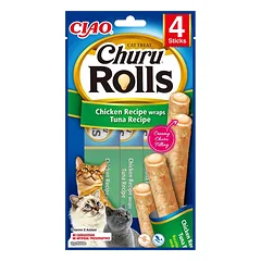 INABA Churu Rolls Chicken 4x10g vištienos ir tuno suktinukai katėms