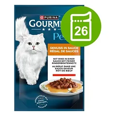 Gourmet Perle padaže, drėgnas maistas katėms 26 x 85 g