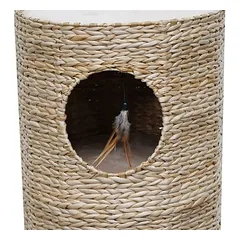 Karlie draskymo statinė Caverna iš vandens hiacintų katėms, Ø 40 x H 70 cm — 5 nuotrauka
