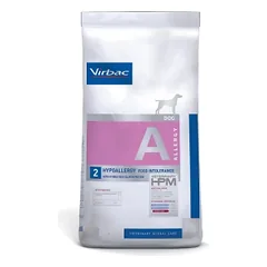 Virbac Veterinary HPM 2 Hypoallergy Dog sausas maistas jautrų skrandį turintiems šunims, 3 kg