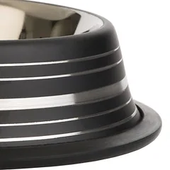 zooplus Exclusive Silver Line nerūdijančio plieno dubenėlis katėms, matinis juodas, 200 ml, Ø 15 cm — 2 nuotrauka