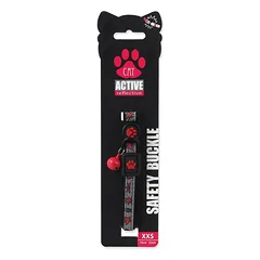 Active Cat Collar Reflective XXS Red atspindintis antkaklis katėms ir kačiukams, reguliuojamas, su varpeliu, 1×16-22 cm — 2 nuotrauka