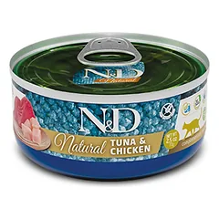 FARMINA N&D NATURAL - CAT Wet Tuna&Chicken ADULT 140 g (pak.18)