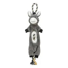 Trixie Plush Toy Donkey pliušinis žaislas šunims su virve ir garsu, perdirbtas, 66 cm