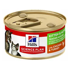 Hills Science Plan Kitten & Mother švelni paštetas kačiukams ir nėščioms katėms su vištiena ir kalakutiena, 85 g photo