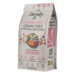 Magros Eternity Indoor Visavertis hipoalerginis begrūdis sausas maistas katėms su lašiša vištiena ir tunu 1.5 kg