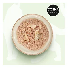 Cosma Nature kalėdinė edicija, tunas su lašiša ir jauniklėmis midijomis, drėgnas maistas katėms — 4 nuotrauka