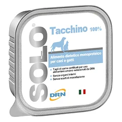 Solo vieno baltymo konservai šunims ir katėms „Tacchino“ su kalakutiena