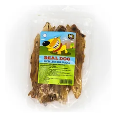 Real Dog natūralios triušio ausys, skanėstai šunims 100 g parduotuvėje ramiosblusos.lt