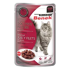 Super Benek filė padaže, drėgnas maistas katėms 28 x 85 g — 4 nuotrauka