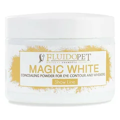 FluidoPet Magic Powder - profesionalūs milteliai, skirti maskuoti spalvos pakitimus ant ūsų ir po akimis, skirti parodiniams šunims ir katėms., Biały / 50ml — 2 nuotrauka