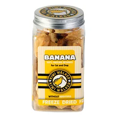 Kiwi Walker Užkandžiai Bananai - 100% bananai, liofilizuoti, natūralūs skanėstai šunims ir katėms