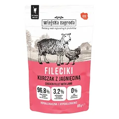 WIEJSKA ZAGRODA Fileciki Vištiena su aviena drėgnas maistas katėms 12x85 g