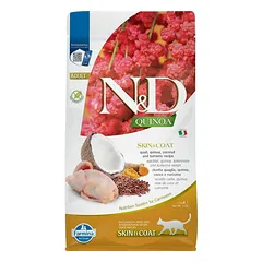 Farmina N&D Cat Quinoa Skin & Coat su putpelėmis, sausas maistas katėms 1,5 kg — 2 nuotrauka