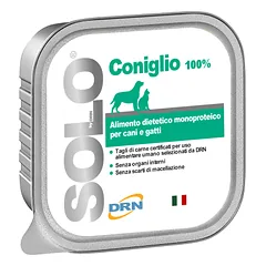 Solo vieno baltymo konservai šunims ir katėms „Coniglio“ su triušiena