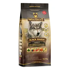 WOLFSBLUT Black Marsh Adult sausas šunų ėdalas su vandens buivolų mėsa ir saldžiosiomis bulvėmis 12,5 kg