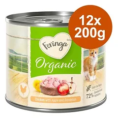Feringa Bio Menü Kitten drėgnas maistas kačiukams, ekonominė pakuotė 12 x 200 g