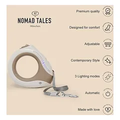 Nomad Tales Calma ištraukiamas pavadėlis su LED, iki 15 kg, diržo ilgis apie 3 m — 4 nuotrauka