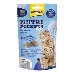 GimCat Nutri Pockets skanėstai katėms su žuvimi ir tunu, 60 g