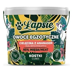 Lapsie Exotic Fruit Cubes Veal skanėstas šunims su veršiena