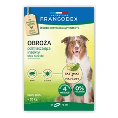 Francodex antkaklis nuo parazitų šunims nuo 20kg, 75cm