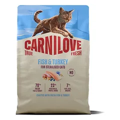 CARNILOVE „True Fresh Cat“ – žuvis ir kalakutiena, sterilizuotiems katėms, 2 kg
