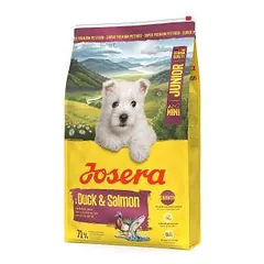 Josera MiniJunior sausas maistas mažų veislių jauniems šunims su antiena ir lašiša, 10 kg