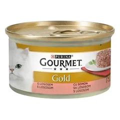 Gourmet Gold Savoury Cake jautiena/ su vištiena/ su tunu/ su lašiša konservai katėms 24x85g, 24 x 85 g — 3 nuotrauka