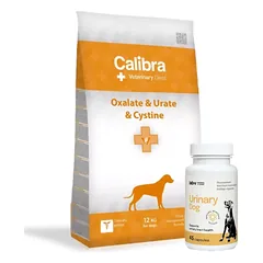 Calibra Veterinary Diets Dog Oxalate, Urine, Cystine 12 kg + LAB-V Urinary Dog - Pagalba šunims sergant šlapimo takų infekcija 45 kapsulės