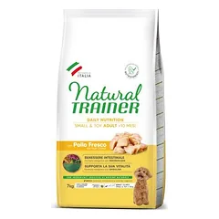 Natural Trainer Dog Small&Toy Adult Pollo&Rice&Aloe visavertis sausas maistas mažų ir miniatiūrinių veislių suaugusiems šunims su vištiena ir ryžiais, 7 kg