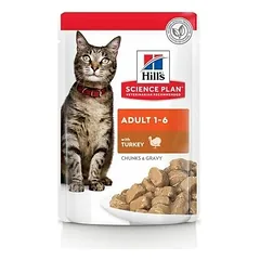 Hill's Science Plan Cat Adult 1-6 su kalakutiena, drėgnas maistas katėms 12 x 85 g