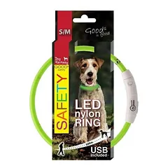 Šviečiantis antkaklis šunims LED, reguliuojamas, 45cm (žalias)