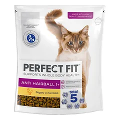 PERFECT FIT (Hairball 1+) 750 g Vištienos gausus sausas kačių ėdalas