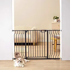 Vaikiški ir šunų varteliai su slėginio ir sieninio tvirtinimo rinkiniu, juodi, 30 cm aukščio, 29,5–51 colio pločio