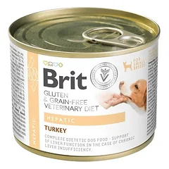 BRIT Veterinary Diet Grain Free Hepatic 6x200 g kalakutiena su žaliaisiais žirneliais šunims, sergantiems kepenų ligomis