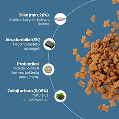 Visų veislių suaugusių baltakailių šunų begrūdis pašaro papildas - skanėstai su silke, 150 g — 3 nuotrauka