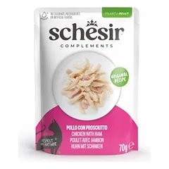 Schesir Complements filė drebučiuose 6 x 70 g pakeliuose, drėgnas maistas katėms — 5 nuotrauka