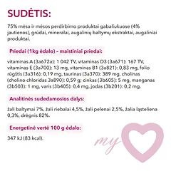 Pilnavertis konservuotas pašaras suaugusioms katėms su jautiena padaže MY LOVE 85g x 24 — 3 nuotrauka