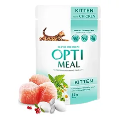 Optimeal™ Visavertis konservuotas ėdalaskačiukams su vištiena 0,85g nuotrauka