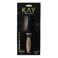KAY Brush Double Sided With Nylon/Wire Tips Bristle šepetys šunims ir katėms, dvipusis — 2 nuotrauka