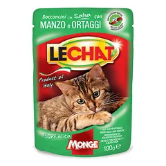 LeChat Pouch Adult Chunkies with Beef and Vegetables 100 g nuotrauka