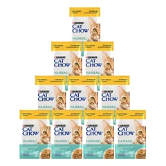 CAT CHOW Hairball kačių ėdalas su vištiena ir šparaginėmis pupelėmis padaže 10x85g